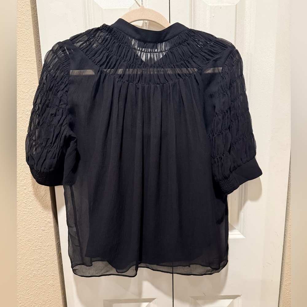 AYR Silk Cotton The Love Spell Blouse in Black , size Small - Picture 4 of 14